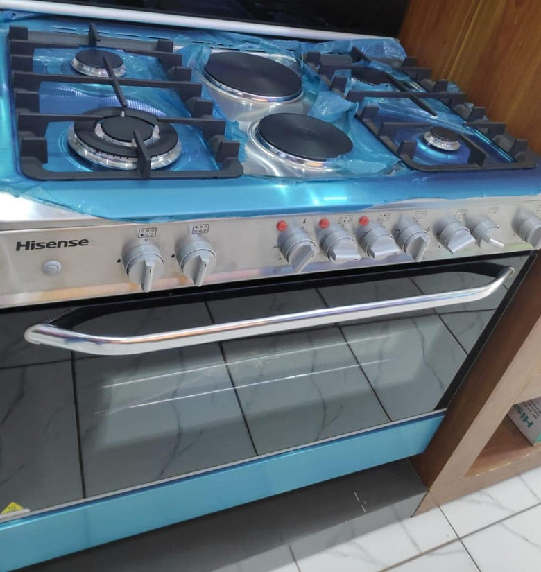 Hisense 60 x 90 Cooker - 4 Gas Burners & 2 Electric Stove & Electric Oven | HF942GEES