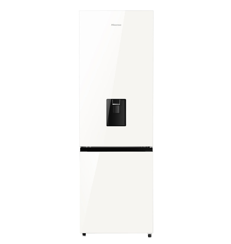 Hisense 351L White Premium Glass Frost Double Door Fridge + Water Dispenser | H450BDW-WD