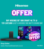 (Combo Offer) Buy Hisense 55" UHD Smart 4K TV | 55A6H/K & Get a Hisense 300W Sounbdbar