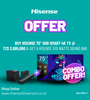 (Combo Offer) Buy Hisense 75" UHD Smart 4K TV | 75A6H/K & Get a Hisense 570W Soundbar