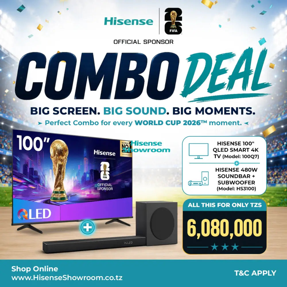 (Combo Deal) Buy Hisense 100’’ QLED Smart 4K TV | 100Q7 & Get a Hisense 480W Soundbar + Subwoofer | HS3100