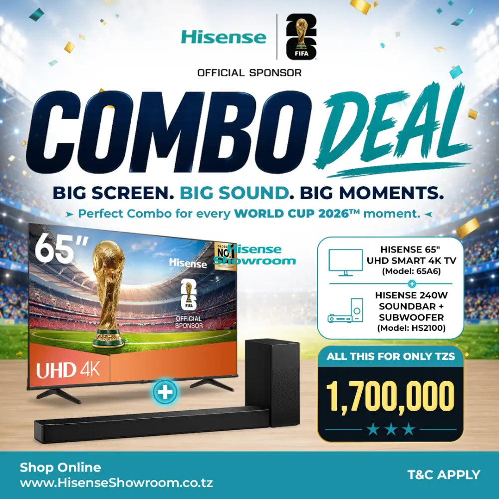 (Combo Deal) Buy Hisense 65’’ UHD Smart 4K TV | 65A6 & Get a Hisense 240W Soundbar + Subwoofer | HS2100