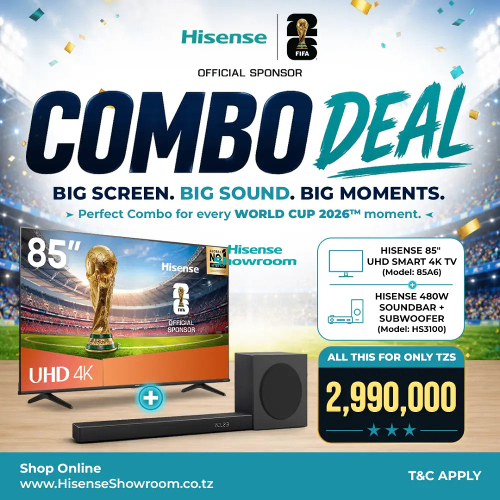 (Combo Deal) Buy Hisense 85’’ UHD Smart 4K TV | 85A6 & Get a Hisense 480W Soundbar + Subwoofer | HS3100