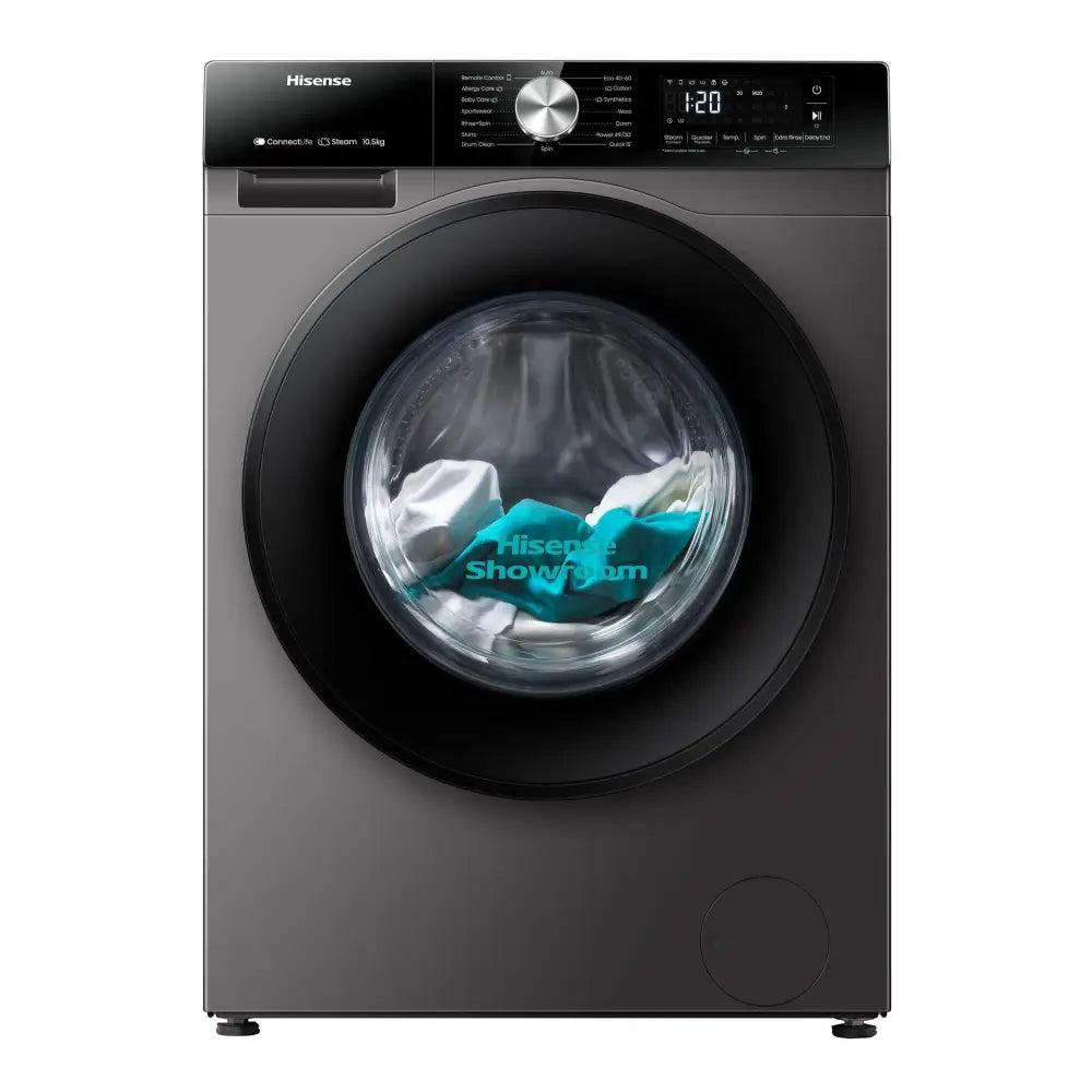 Hisense 10.5kg Smart Fully Automatic Wash & Rinse Washing Machine | Titanium Grey | WF3S1043BT