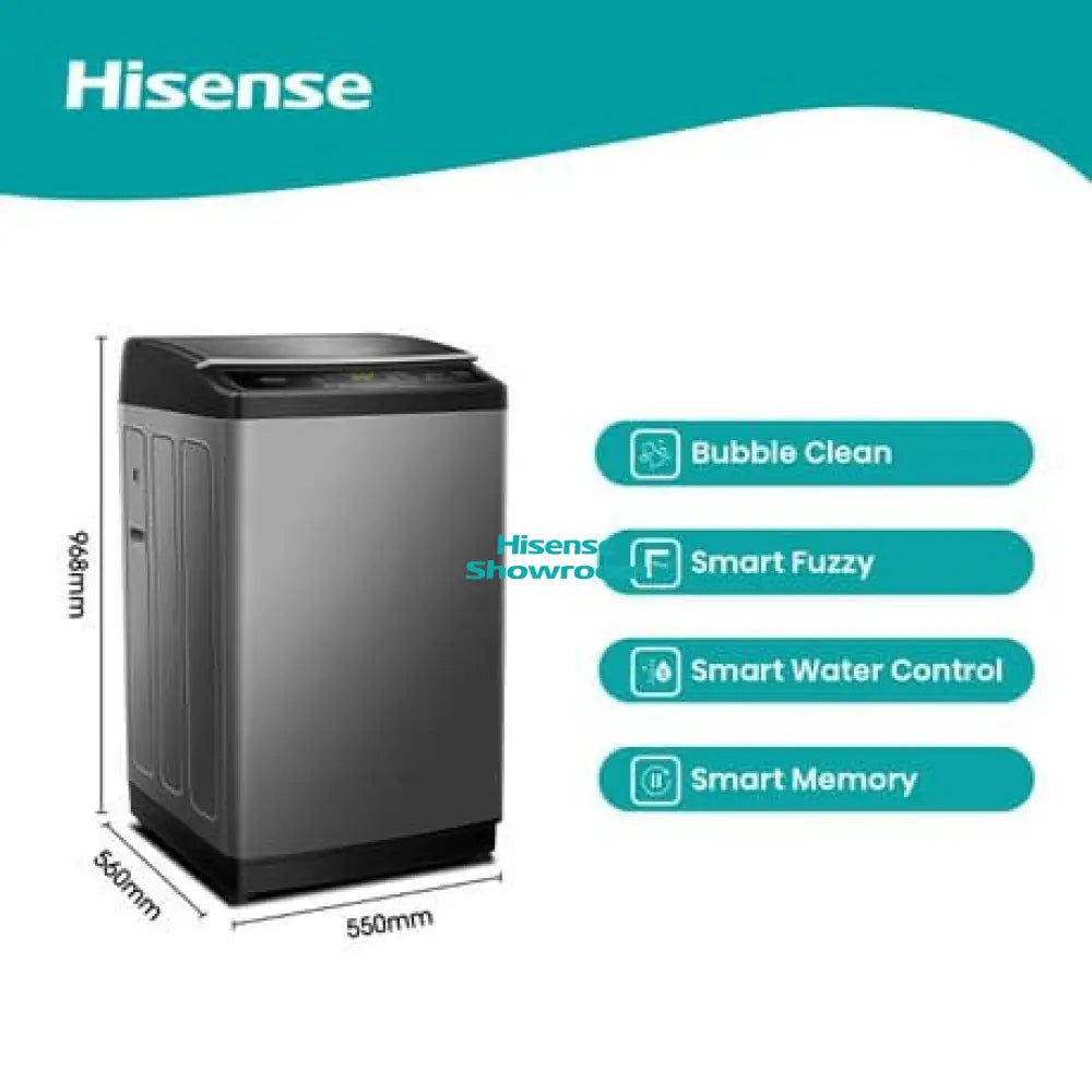 Hisense 10.5kg Top Load Auto Washing Machine | Titanium Silver | WTJA1102T