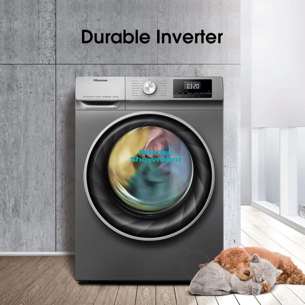 Hisense 10kg Fully Smart Automatic Wash & 6kg Dry Front Load Washing Machine | Titanium Grey | WD3Q1043BT