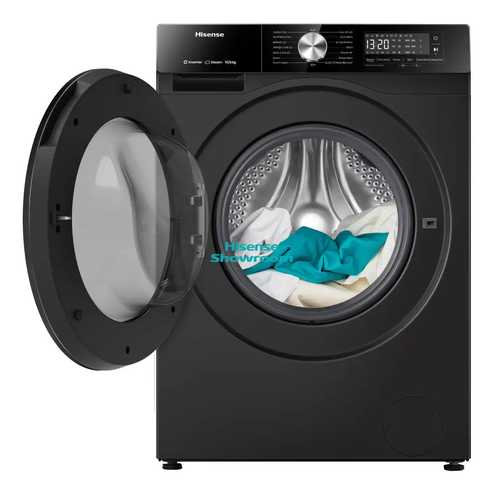 Hisense 10kg Wash & 6kg Dry Fully Automatic Front Load Washing Machine | Smart | Premium Black | WD3S1042BB