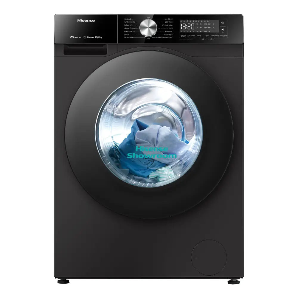 Hisense 10kg Wash & 6kg Dry Fully Automatic Front Load Washing Machine | Smart | Premium Black | WD3S1042BB