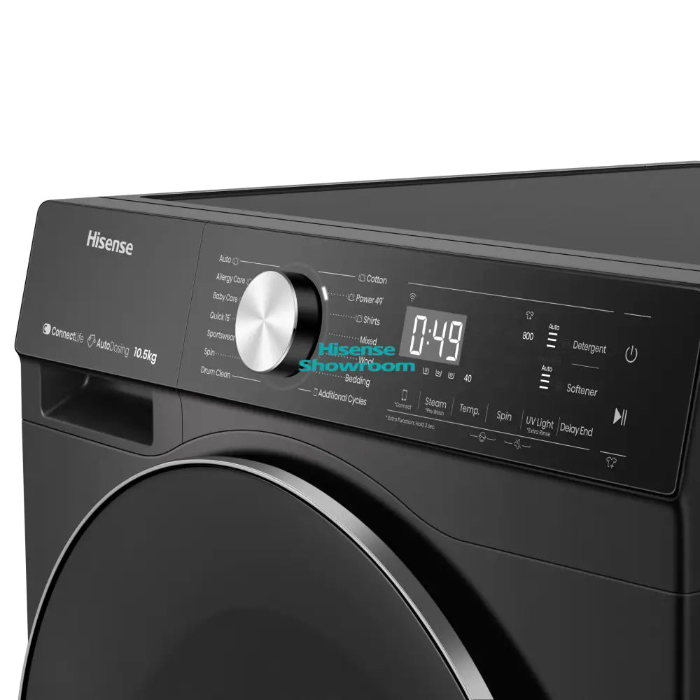 Hisense 12kg Fully Automatic Front Load Washing Machine | Wash Rinse & Spin | Premium Black | WF5S1245BB