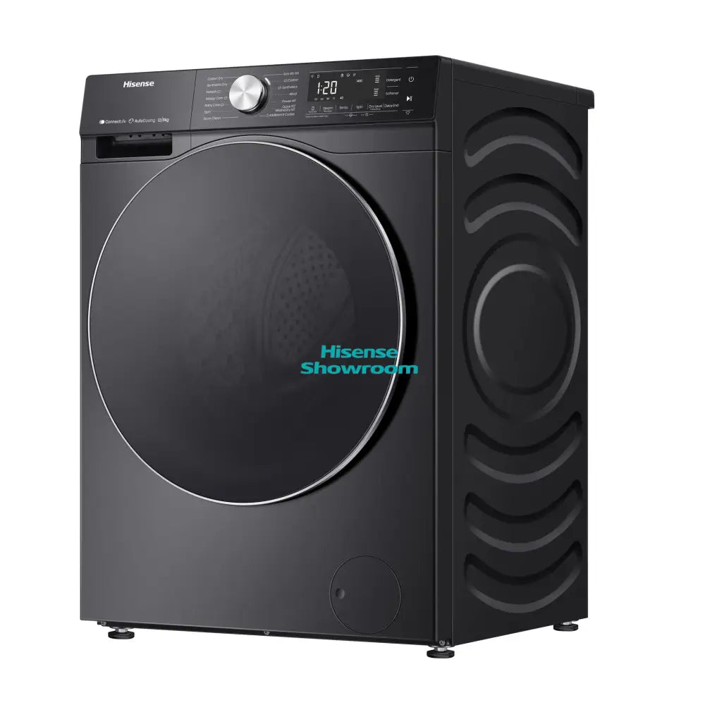 Hisense 12Kg Wash & 8kg Dryer Front Load Fully Automatic Washing Machine | Smart | Premium Black | WD5S1245BB