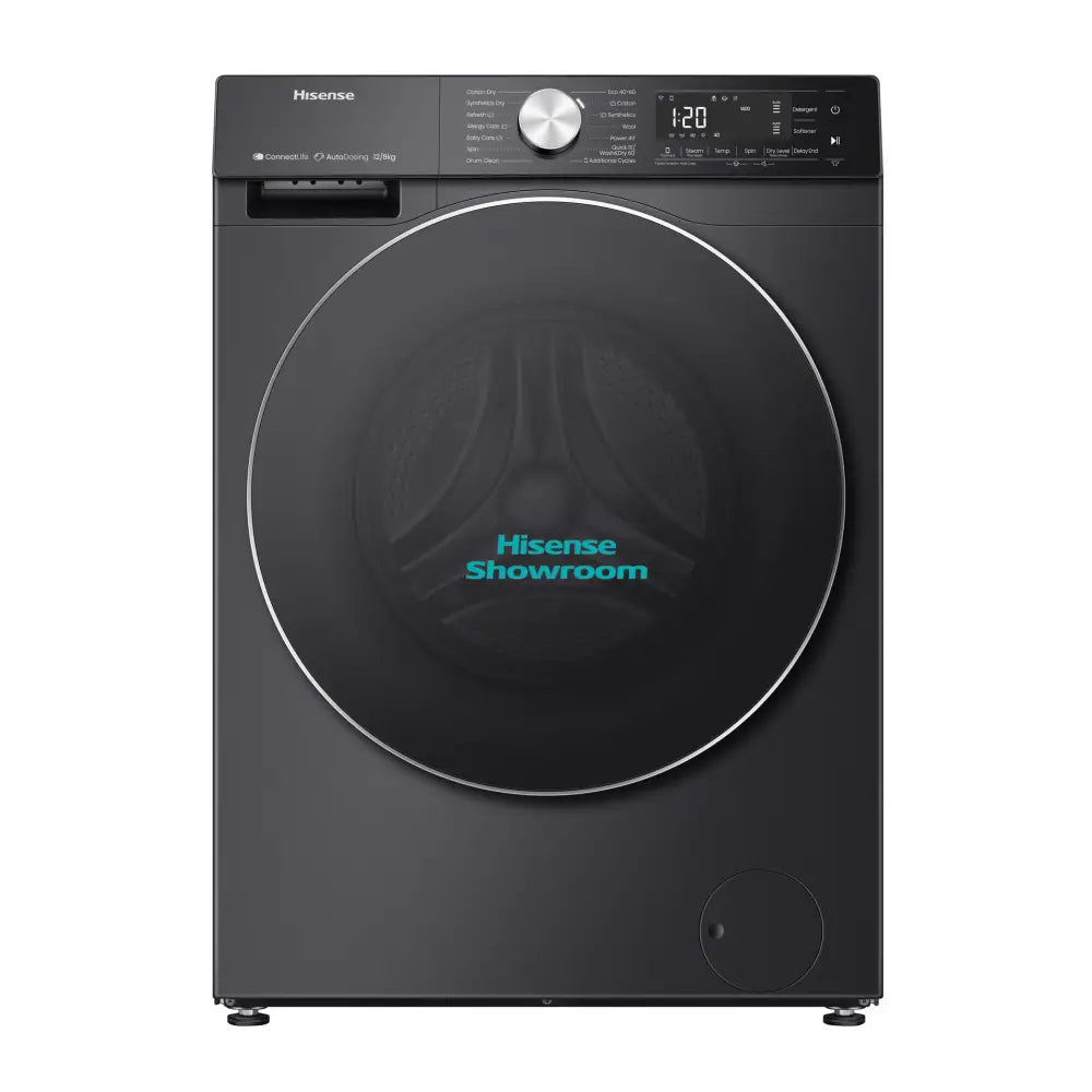 Hisense 12Kg Wash & 8kg Dryer Front Load Fully Automatic Washing Machine | Smart | Premium Black | WD5S1245BB