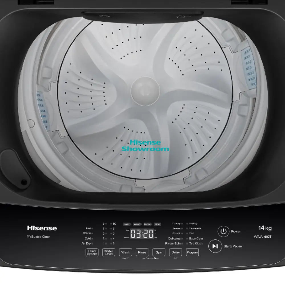 Hisense 14kg Wash & Rinse Top Load Washing Machine | Titanium Silver | WTJA1402T