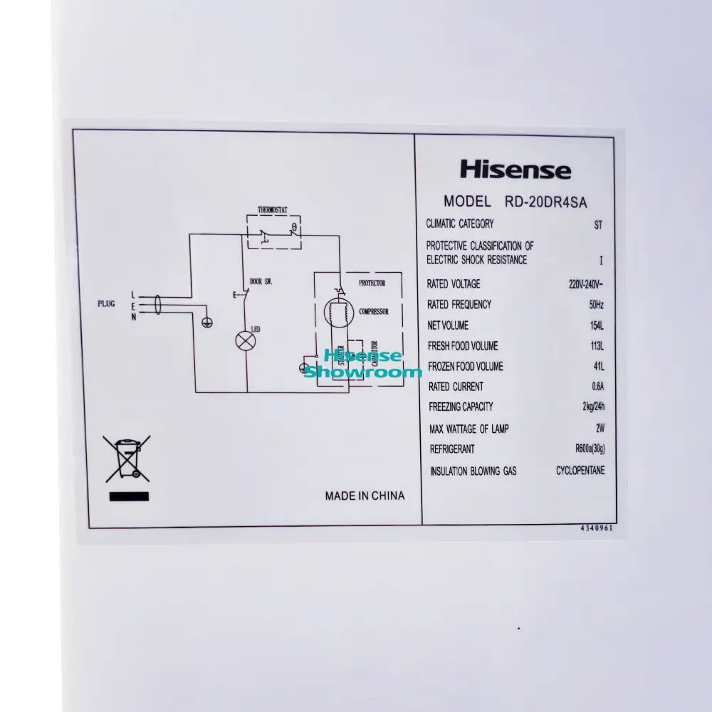 Hisense 154L Double Door Fridge | Frost | Titanium Silver | RD20