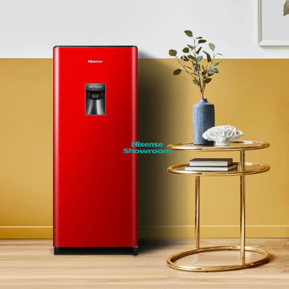 Hisense 177L Red Single Door Fridge + Water Dispenser | H235RRE-WD
