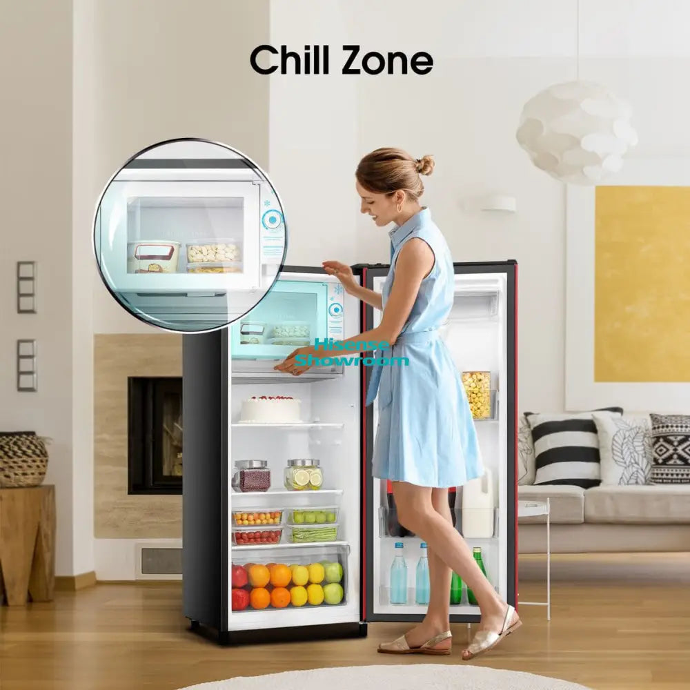 Hisense 177L Red Single Door Fridge + Water Dispenser | H235RRE-WD