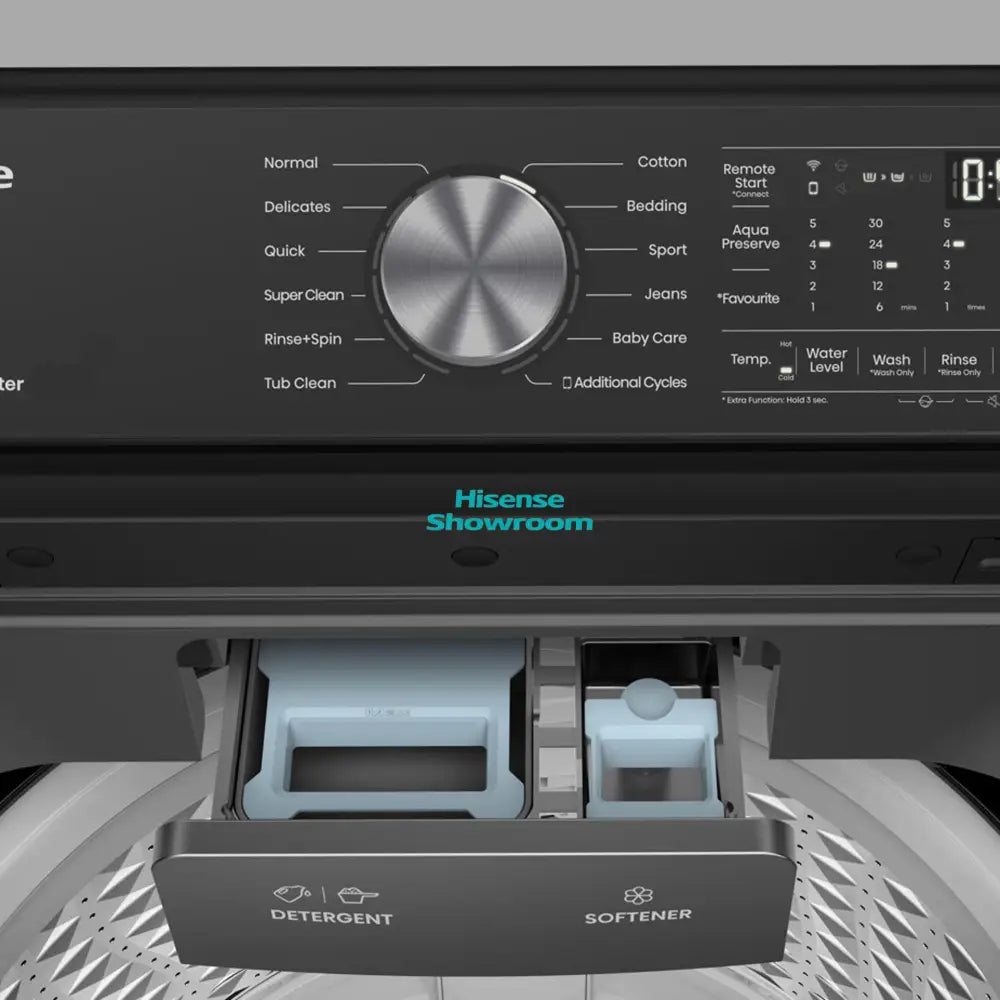 Hisense 18kg Smart Top Load Auto Washing Machine | Titanium Silver | WT5T1825DT