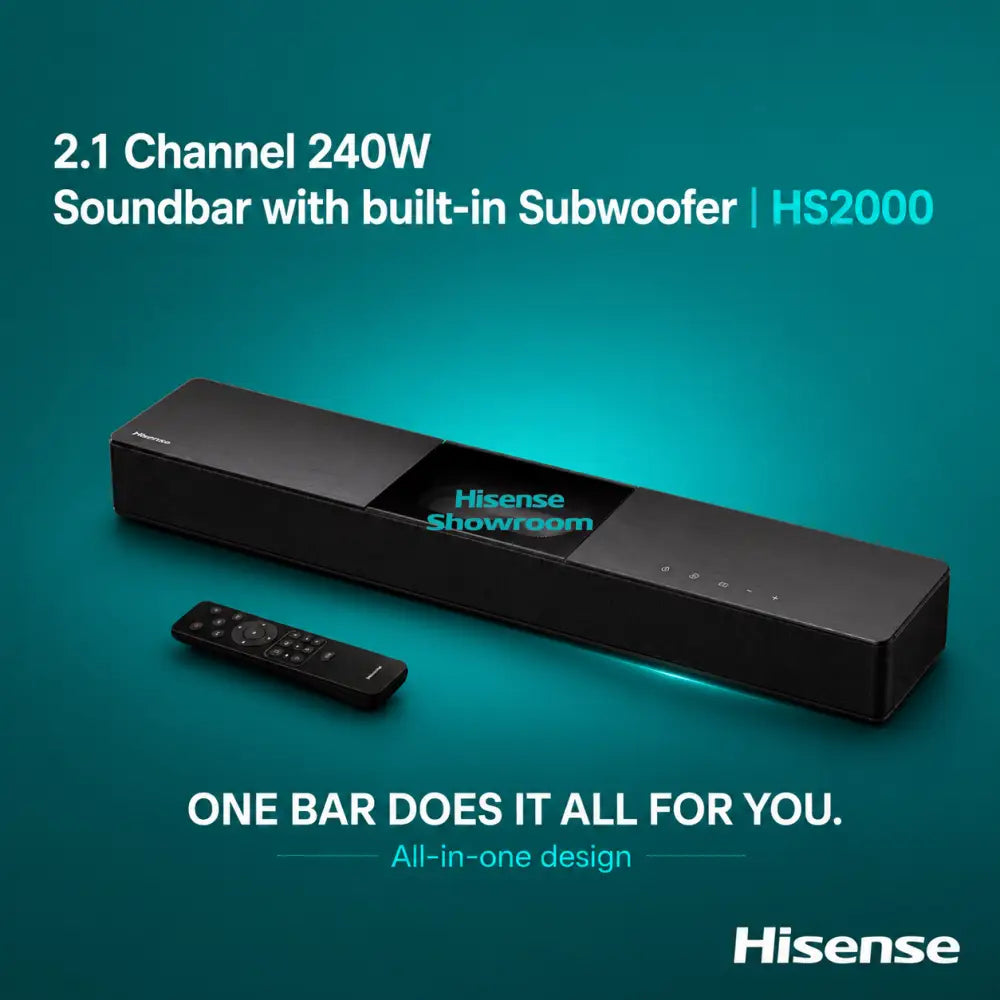 Hisense 2.1 Channel 240W Soundbar with built-in Subwoofer | HS2000
