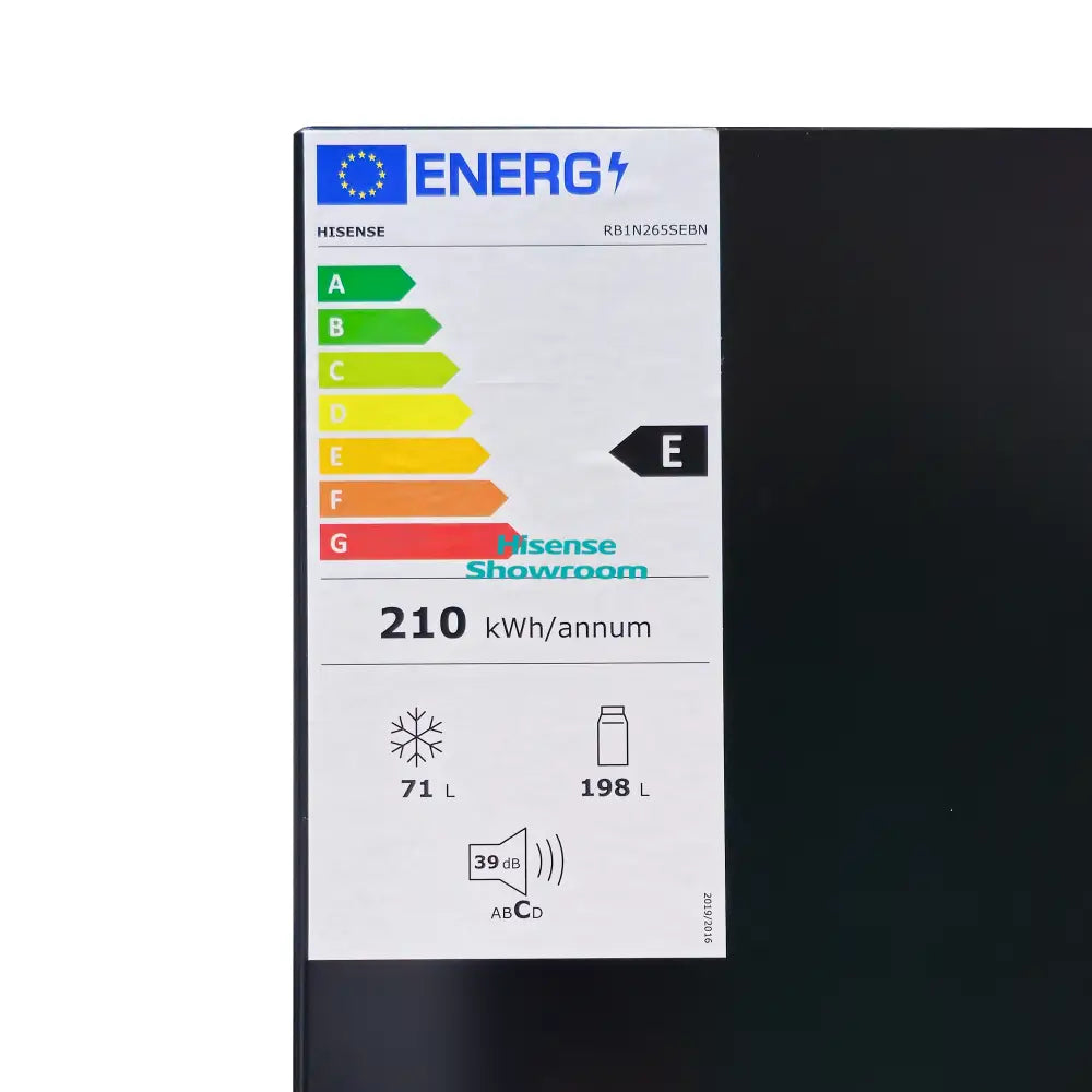 Hisense 263L Double Door Fridge | Frost | Black | RB1N265SEBN
