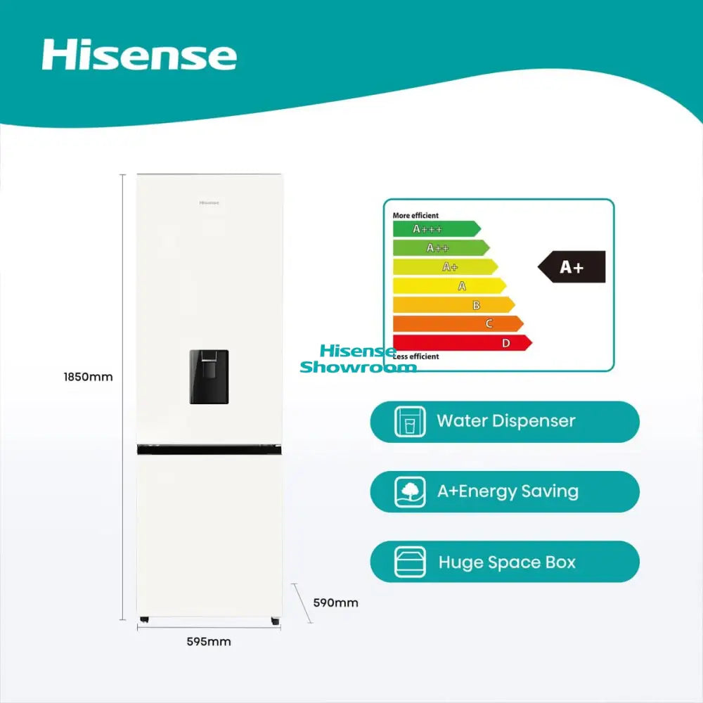 Hisense 350L Double Door Fridge | Black Mirror | Water Dispenser | H450BMIB WD