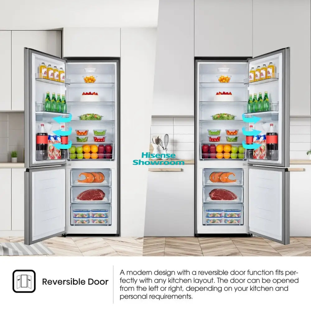 Hisense 350L Glass Double Door Fridge + Water Dispenser | White & Pink | Frost | H450BDP WD