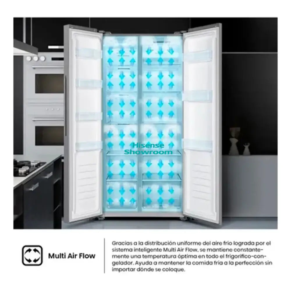 Hisense 428L Side by Side Fridge | No Frost | Black | RS3N428NAB