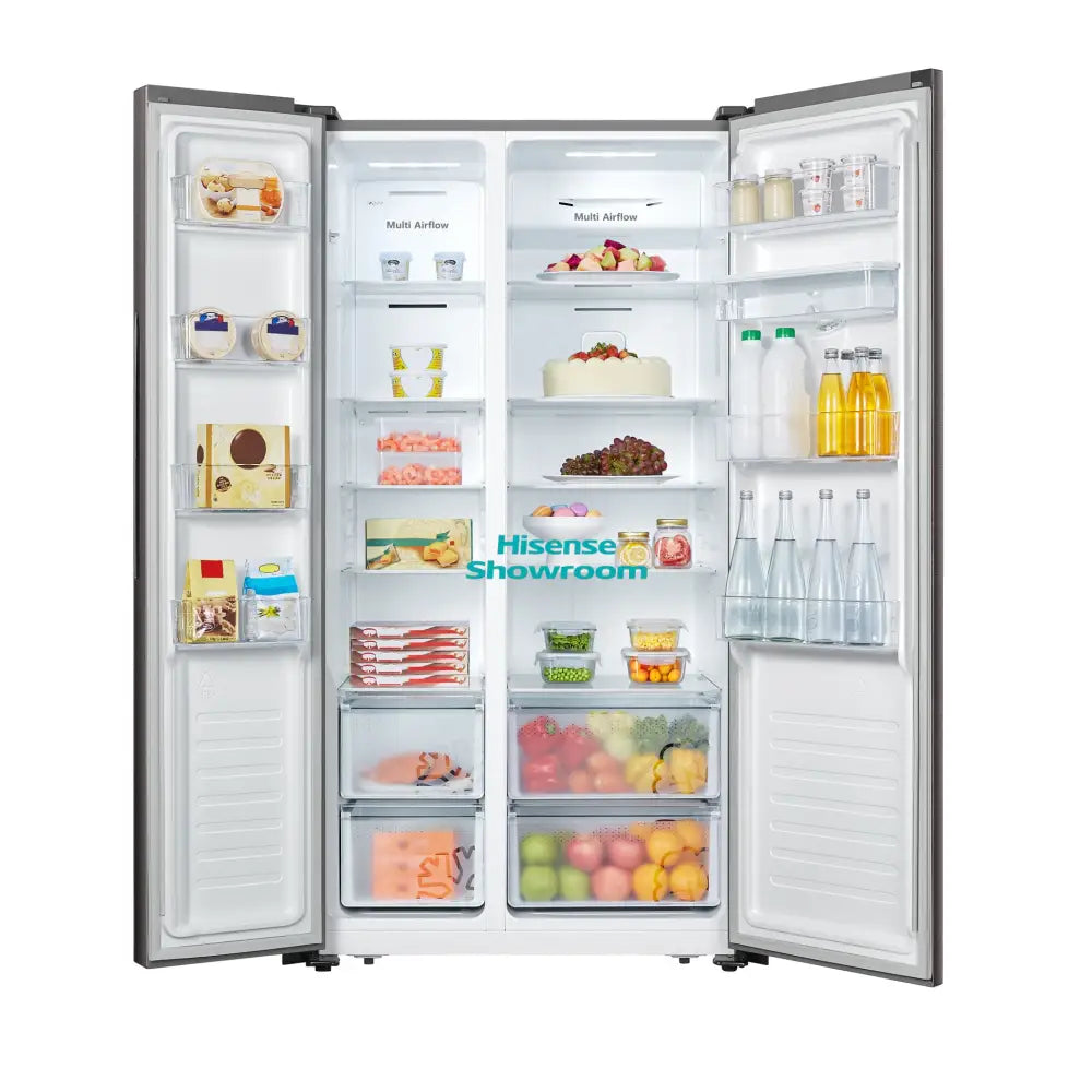 Hisense 508L Khaki & White No Frost Side By Side Fridge + Water Dispenser | H670SDK WD