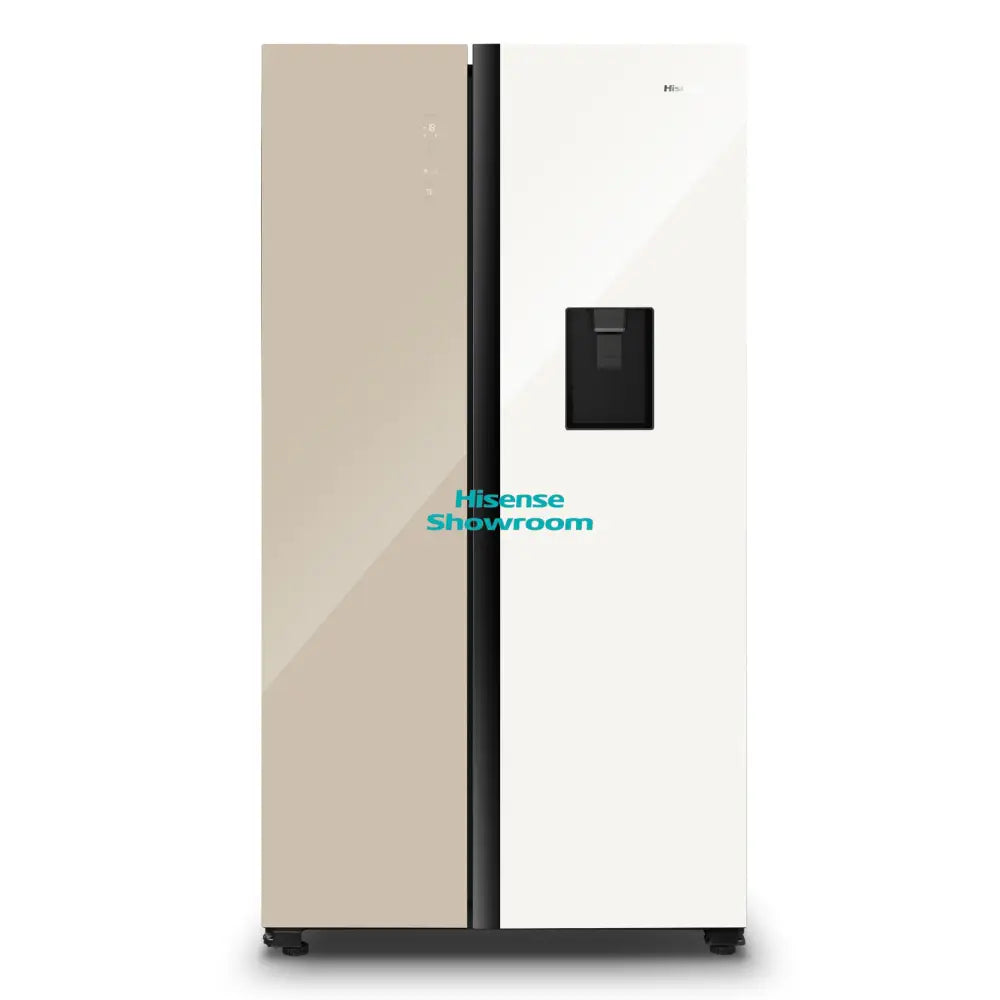 Hisense 508L Khaki & White No Frost Side By Side Fridge + Water Dispenser | H670SDK WD