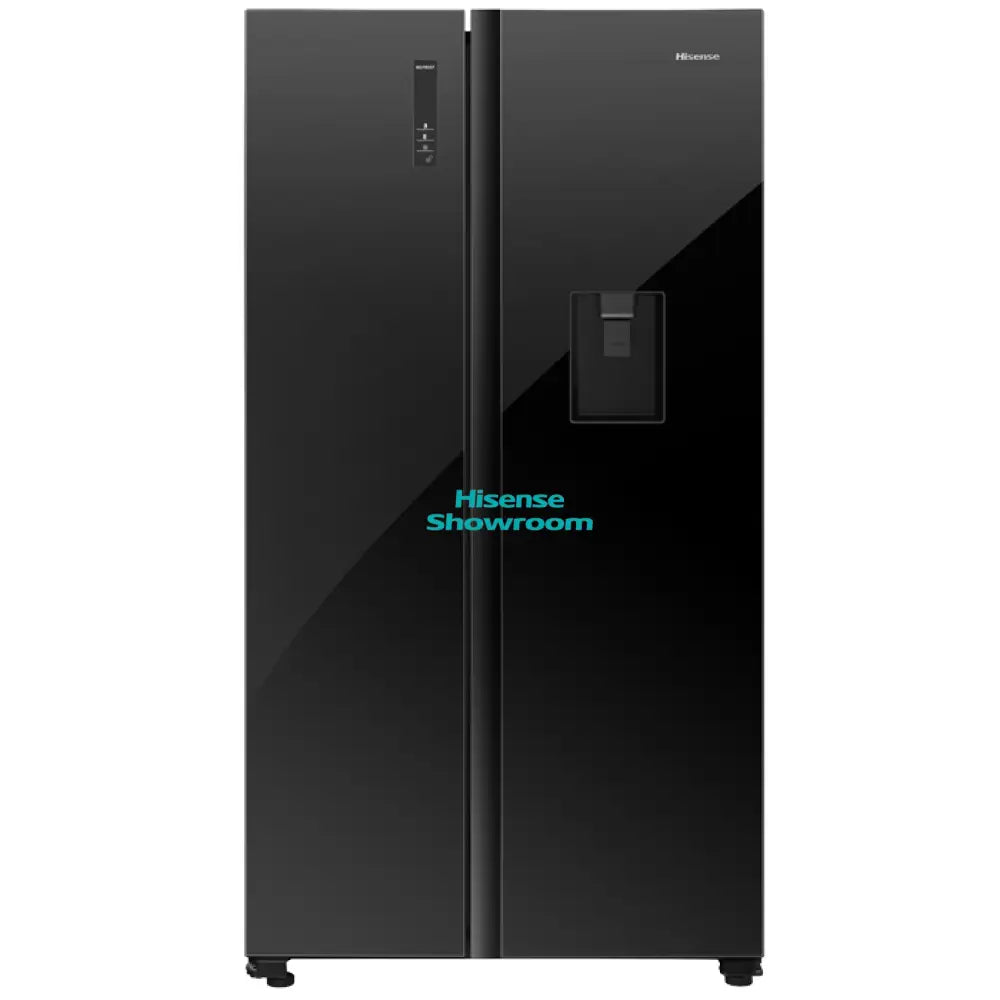 Hisense 504L Side by Side Fridge + Water Dispenser | No Frost | Black Mirror | H670SMIB WD/RS518N4WBF
