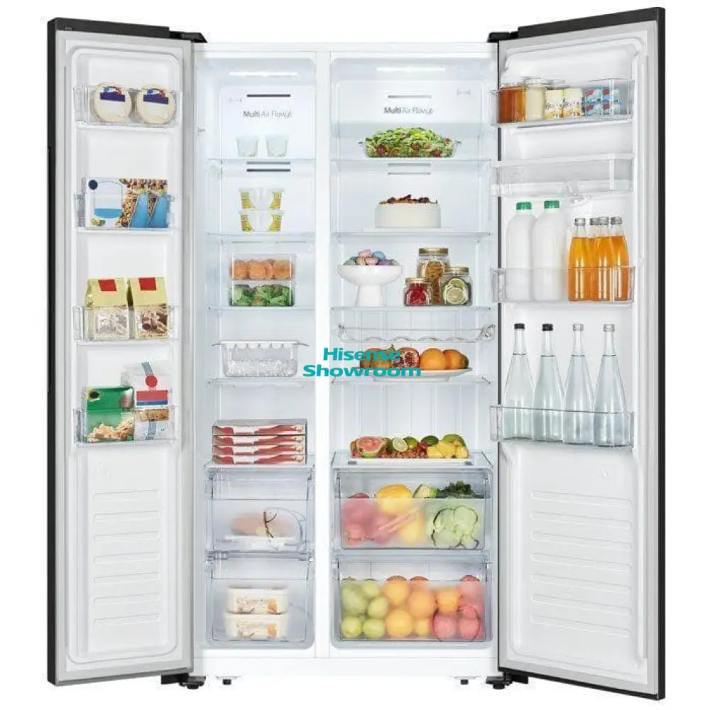Hisense 504L Side by Side Fridge + Water Dispenser | No Frost | Black Mirror | H670SMIB WD/RS518N4WBF