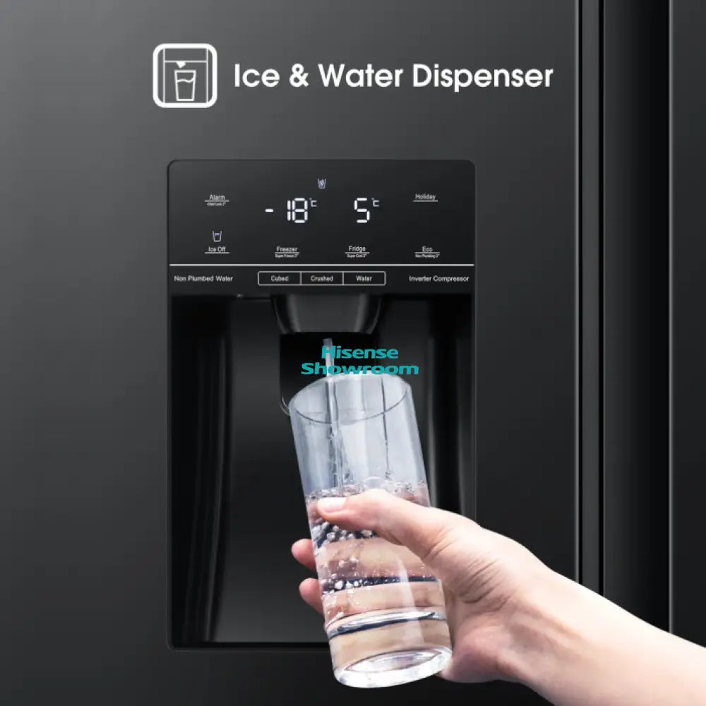 Hisense 535L Side by Side Fridge | No Frost | Black Mirror | H700SMI IDL