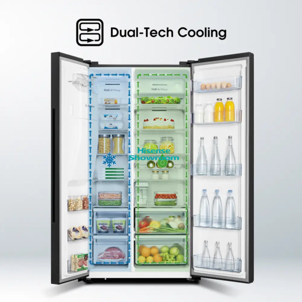 Hisense 535L Side by Side Fridge | No Frost | Black Mirror | H700SMI IDL