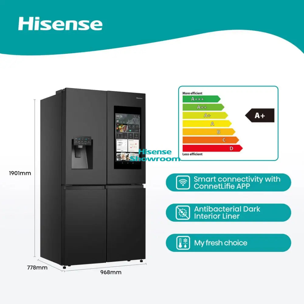 Hisense 536L Smart Touchscreen Multi Door Refrigerator | Non Plumbed | H750FSB IDLS