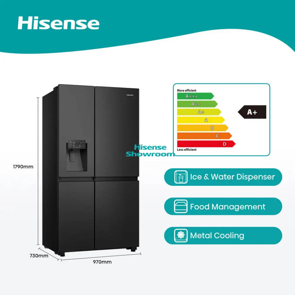 Hisense 601L Side by Side Fridge | No Frost | H780SB IDL