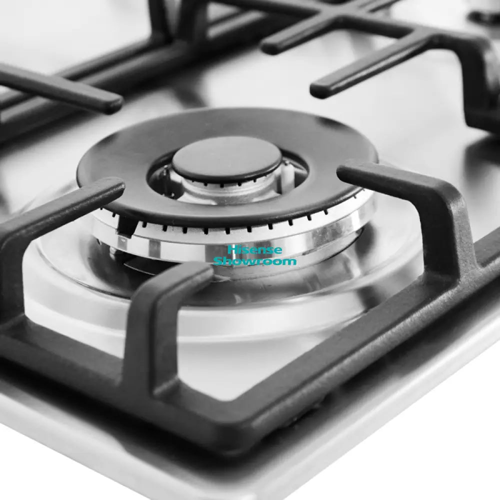 Hisense 60x60 Built In Gas Hob With Stainless Steel Cast Iron Pan Support - 4 Gas Knob Burners | HHU60GAGR