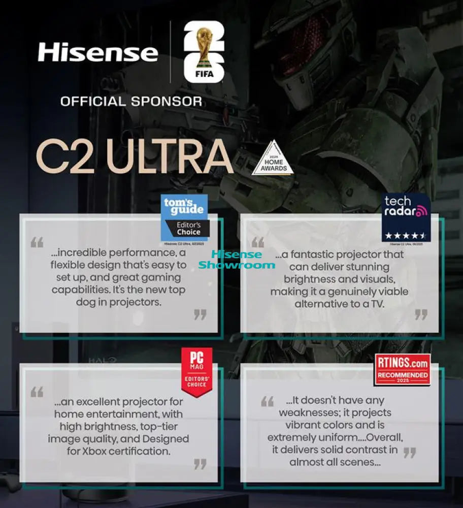 Hisense 65’’ upto 300’’ Smart 4K Mini Laser Projector | C2 Ultra