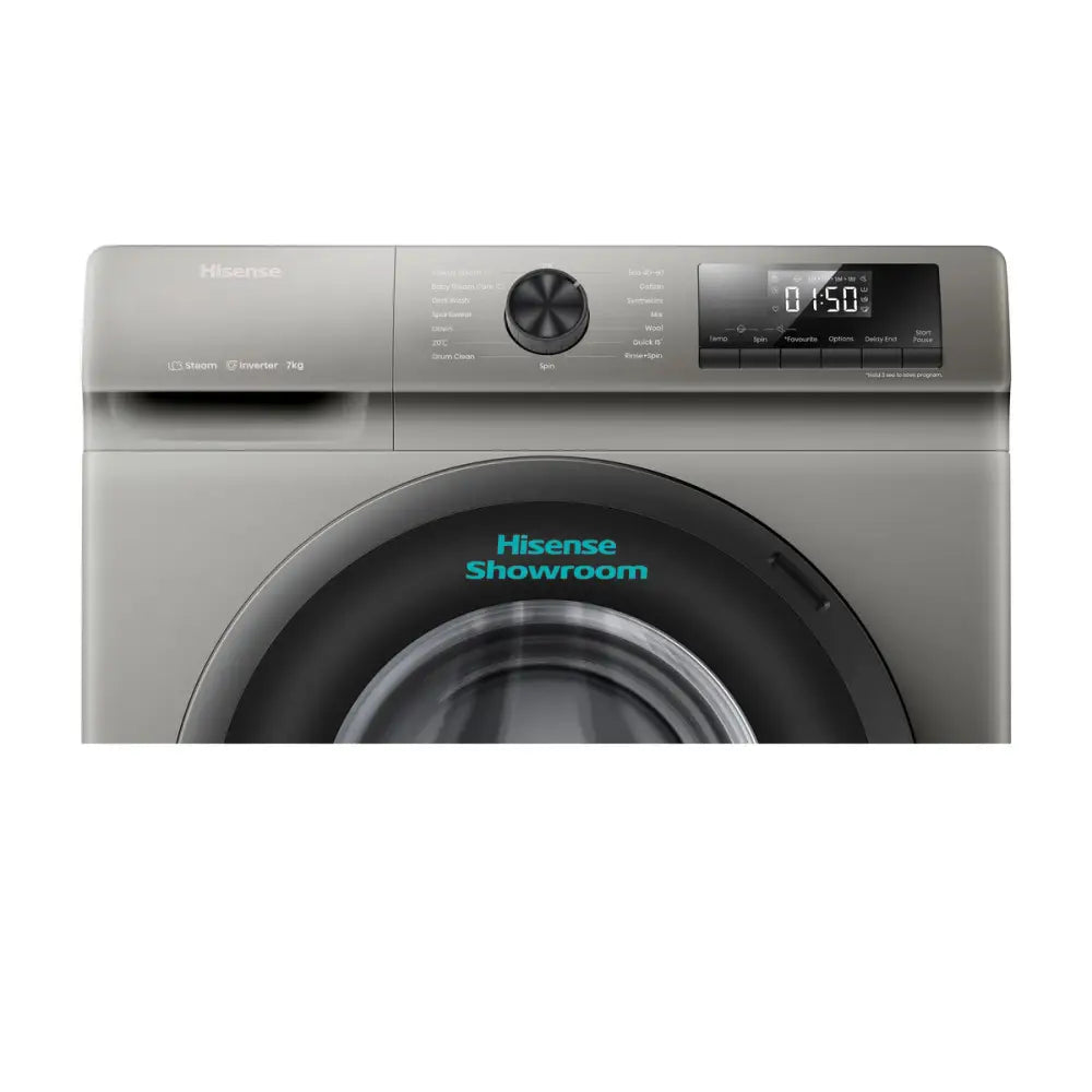 Hisense 7kg Fully Automatic Front Load Washing Machine | Wash Rinse & Spin | Titanium Grey | WFQP7012VMT