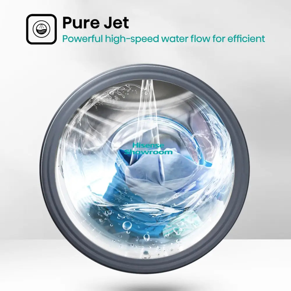 Hisense 8kg Front Load Auto Washing Machine | Wash Rinse & Spin | Titanium Grey | WFQP8012VMT