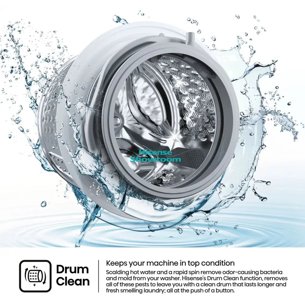 Hisense 8kg Front Load Auto Washing Machine | Wash Rinse & Spin | Titanium Grey | WFQP8012VMT