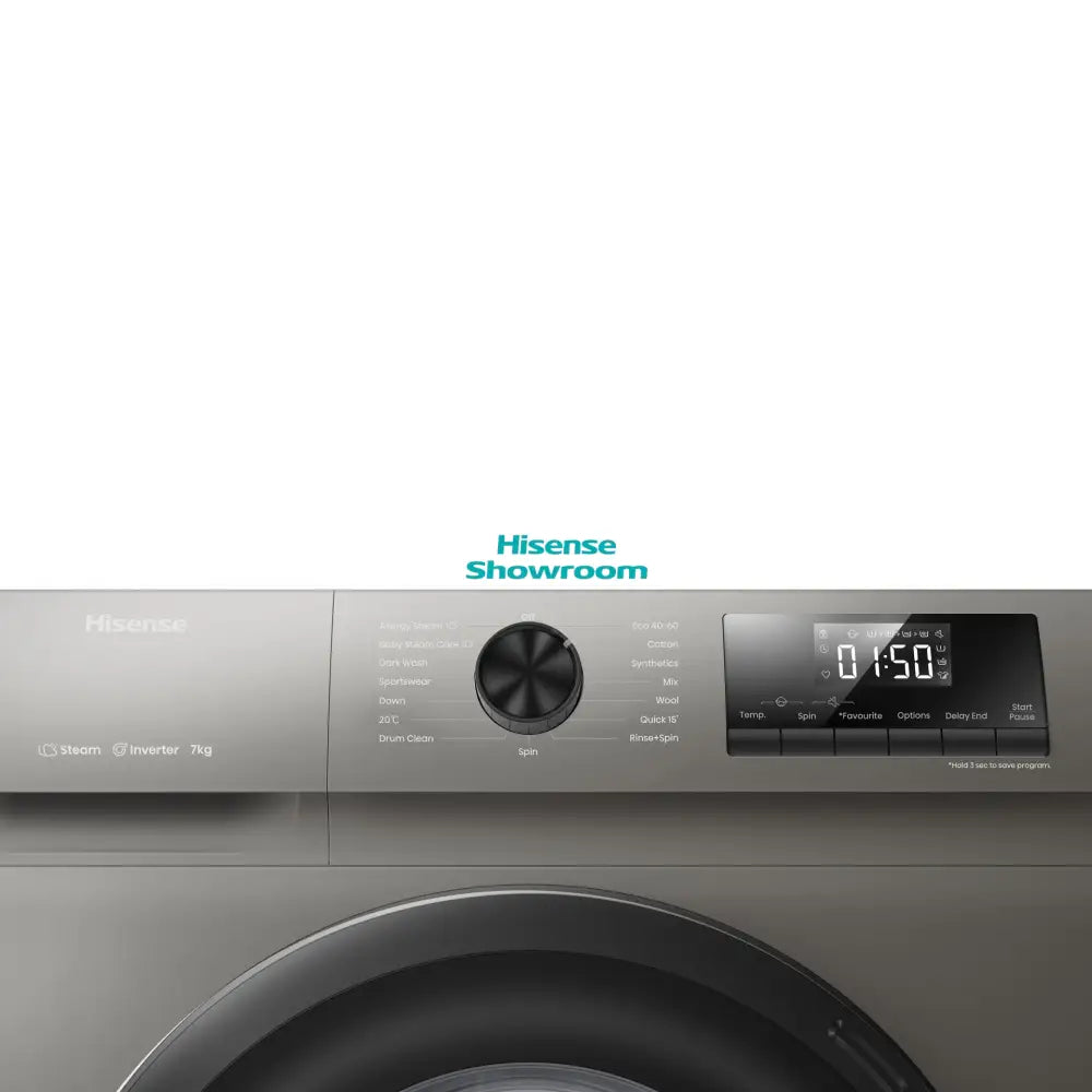 Hisense 8kg Front Load Auto Washing Machine | Wash Rinse & Spin | Titanium Grey | WFQP8012VMT