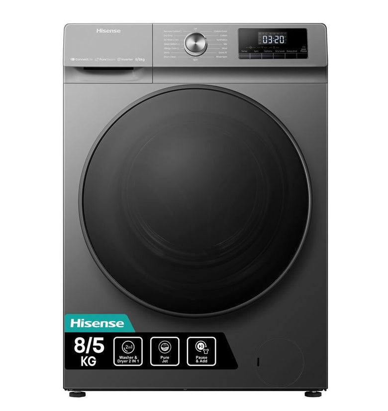 Hisense 8kg Wash & 5kg Dryer Front Load Auto Washing Machine | Titanium Grey | WD3Q8043BT