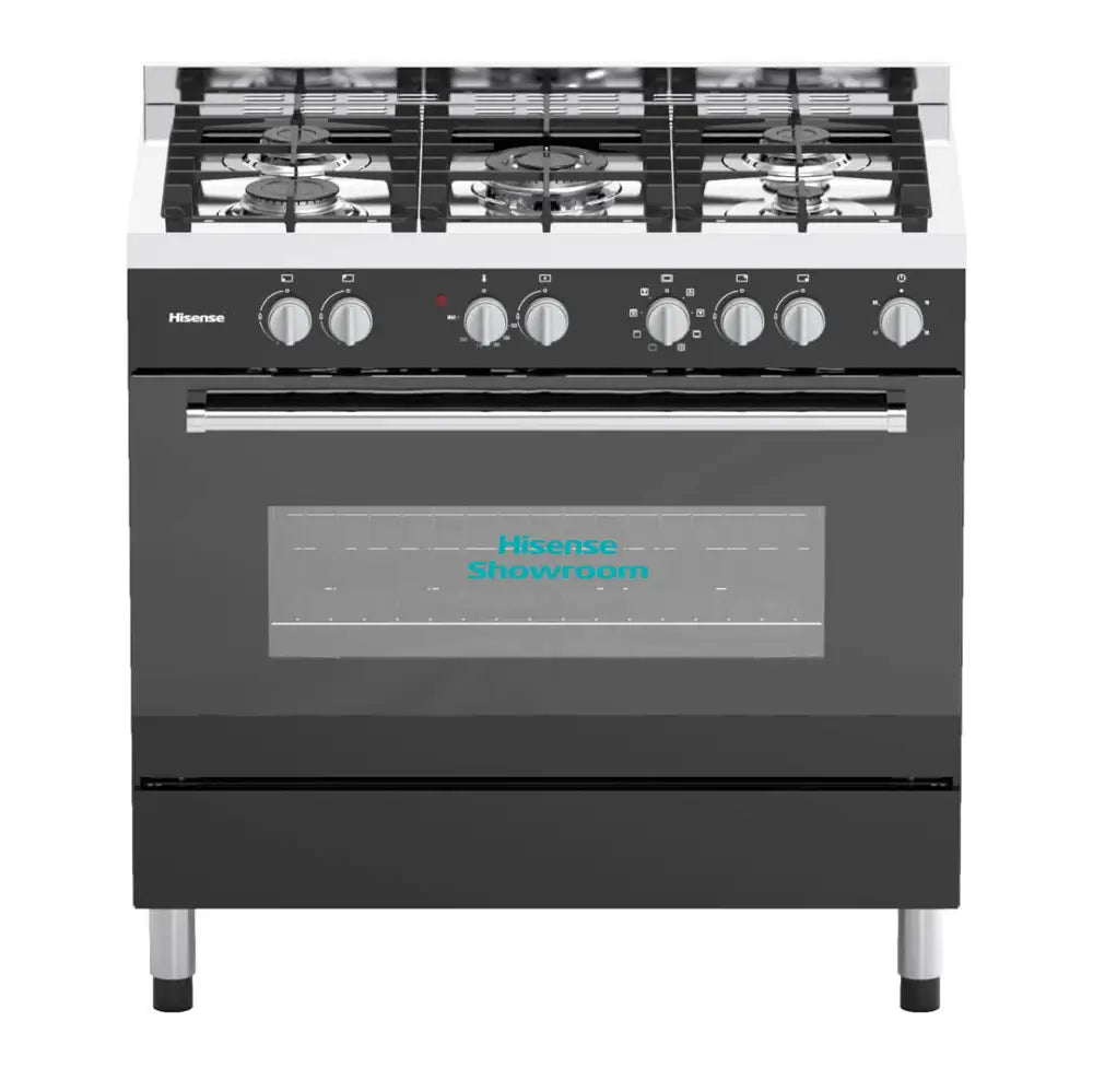 Hisense 90 x 60cm Free Standing Stove | 5 Gas Hobs | Electric Oven & Grill | HFS90GA5EBL