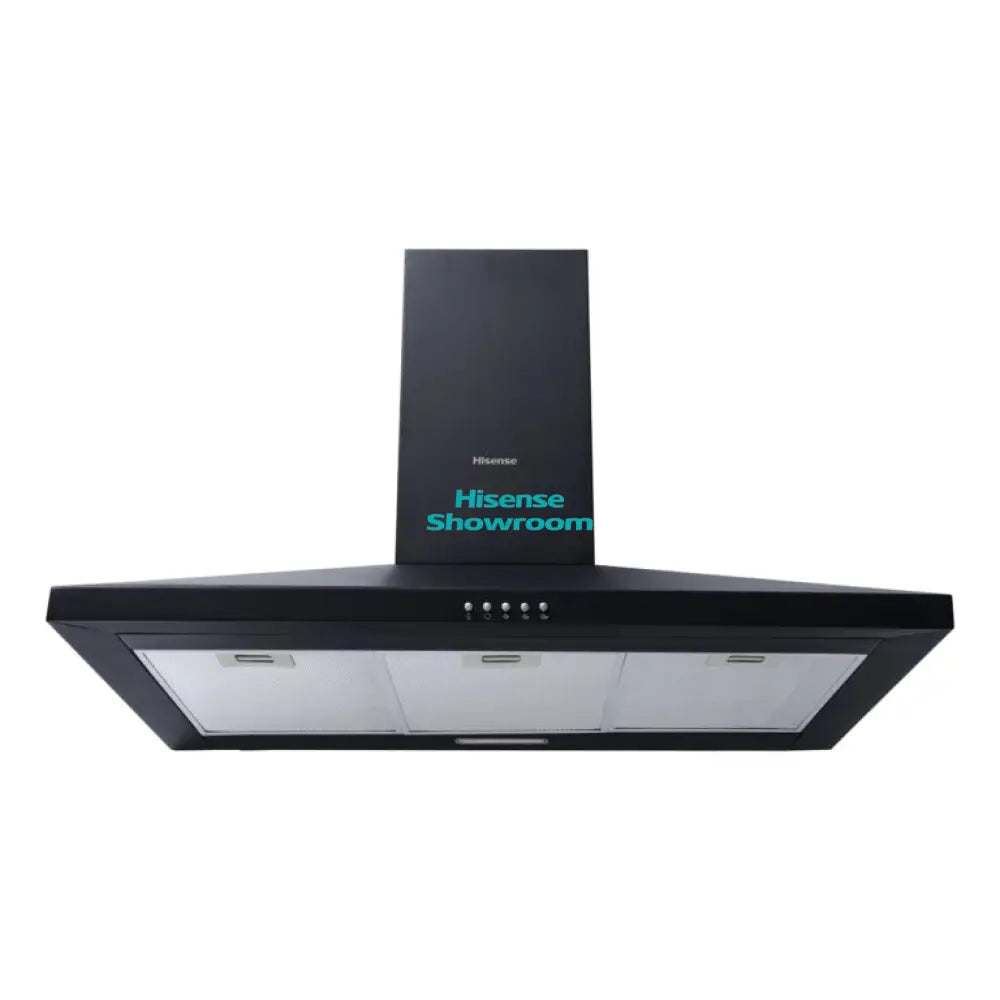 Hisense 90x49cm Freestanding Decorative Wall Chimney Cooker Hood | Black | HWH901BK