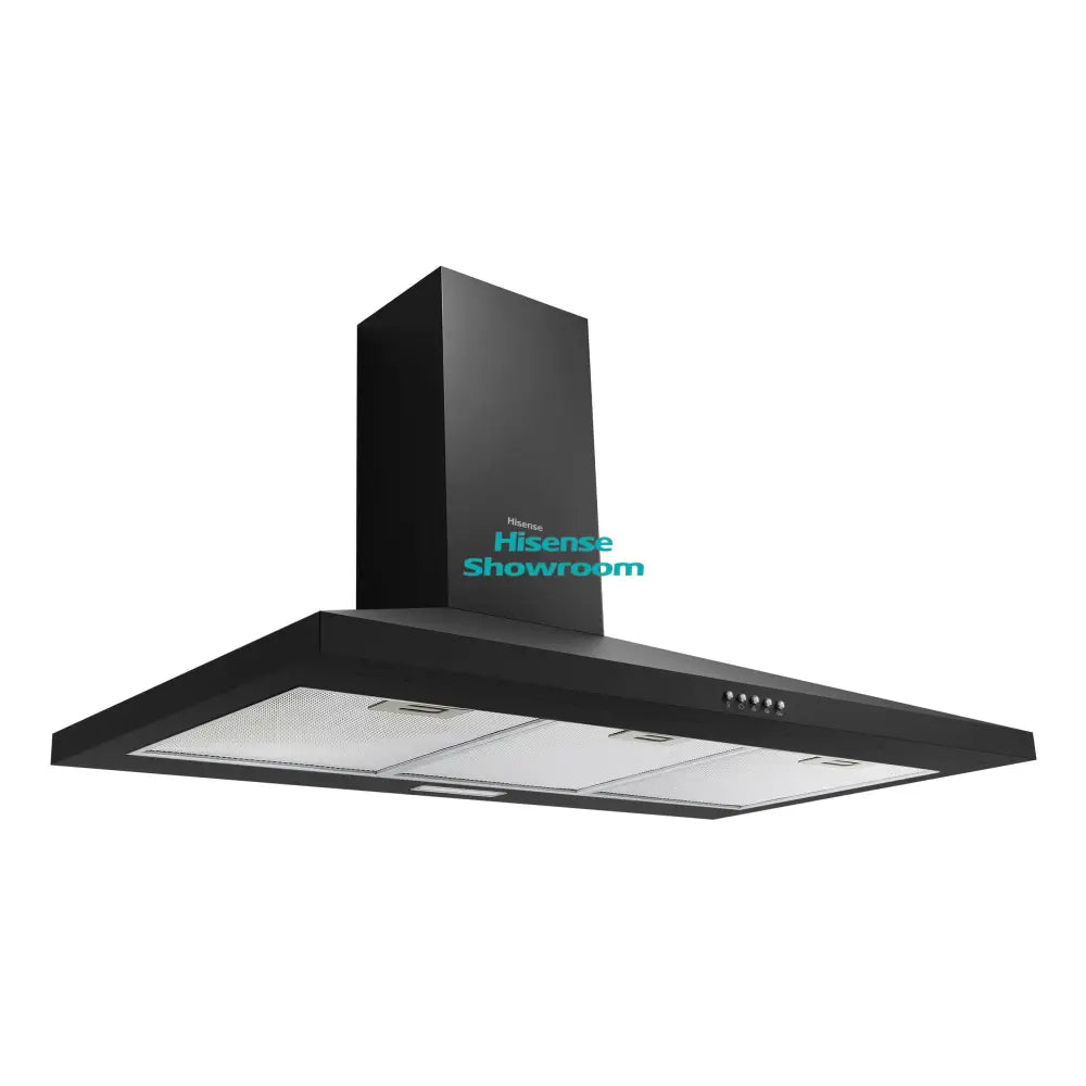 Hisense 90x49cm Freestanding Decorative Wall Chimney Cooker Hood | Black | HWH901BK