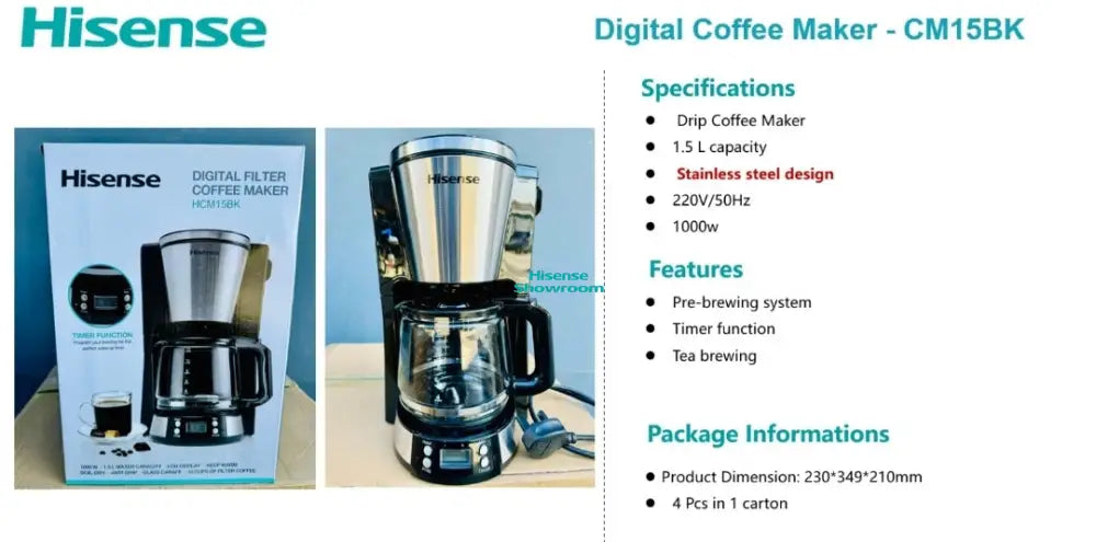Hisense Digital Coffee Maker | CM15BK