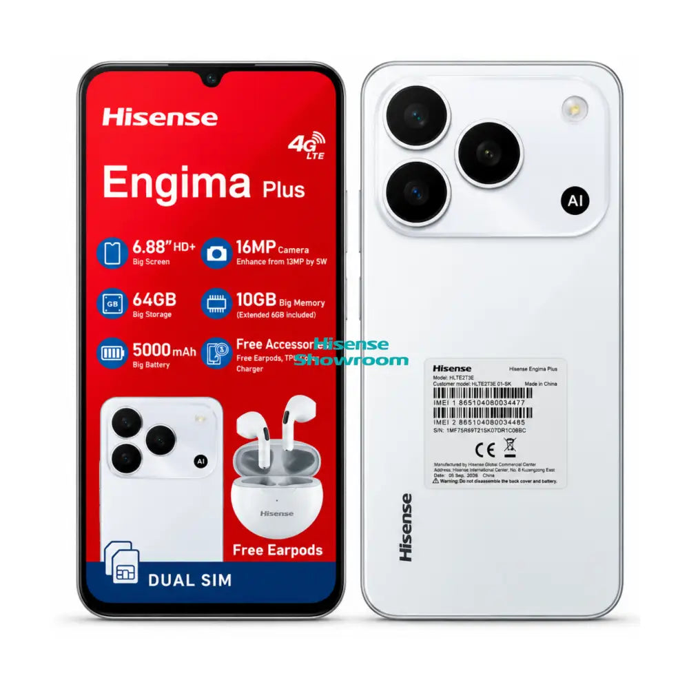 Hisense Enigma Plus Smartphone (White 4GB RAM 64GB Memory)