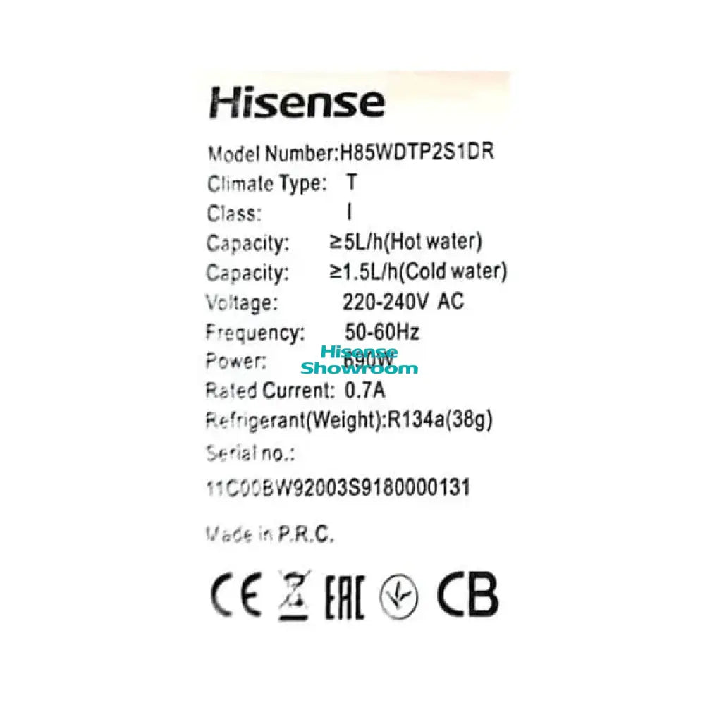 Hisense Water Dispenser with Refrigerator | H85WDTP2S1DR