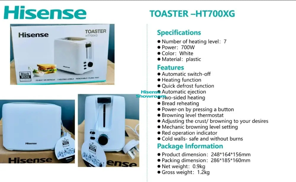 Hisense White Toaster | HT700XG