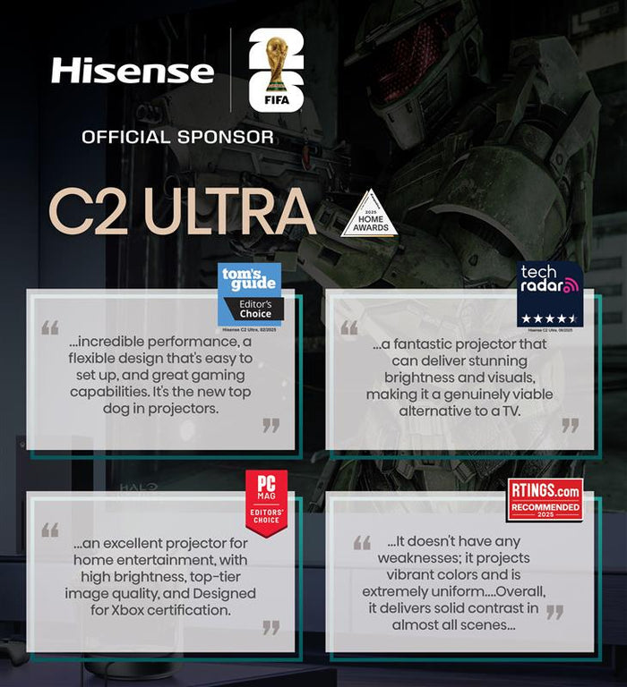 Hisense 65" upto 300" Smart 4K Mini Laser Projector | C2 Ultra