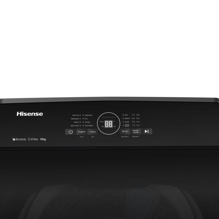 Hisense 18kg Smart Top Load Auto Washing Machine | Premium Grey | WT3i1823UB