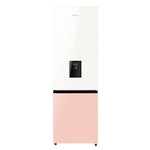 Hisense 350L White & Pink Premium Glass Frost Double Door Fridge + Water Dispenser | H450BDP-WD